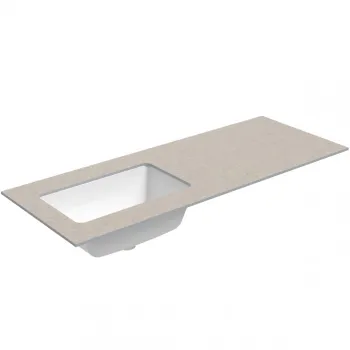 Darba virsma ar izlietni Kame Universal HPL 120cm Kreisā ar Easy Clean sifonu Sand stone