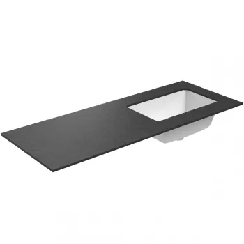 Darba virsma ar izlietni Kame Universal HPL 120cm Labā ar Easy Clean sifonu Black lava