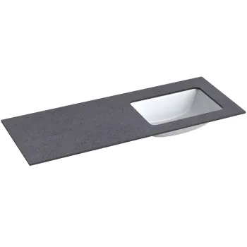 Darba virsma ar izlietni Kame Universal HPL 120cm Labā ar Easy Clean sifonu Black moon
