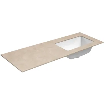 Darba virsma ar izlietni Kame Universal HPL 120cm Labā ar Easy Clean sifonu Earth stone