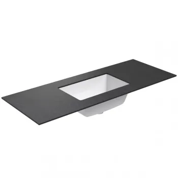 Darba virsma ar izlietni Kame Universal HPL 120cm ar Easy Clean sifonu Black lava