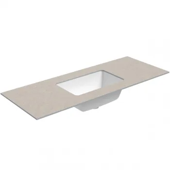 Darba virsma ar izlietni Kame Universal HPL 120cm ar Easy Clean sifonu Sand stone