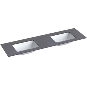 Darba virsma ar izlietni Kame Universal HPL 160cm Dubultā ar Easy Clean sifonu (2gab) Black moon