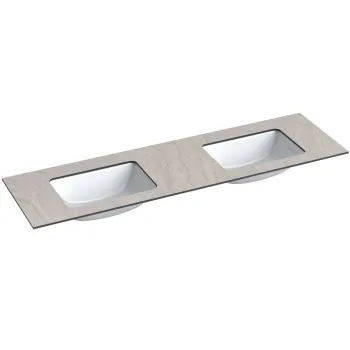 Darba virsma ar izlietni Kame Universal HPL 160cm Dubultā ar Easy Clean sifonu (2gab) Grey moon