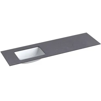 Darba virsma ar izlietni Kame Universal HPL 160cm Kreisā ar Easy Clean sifonu Black moon