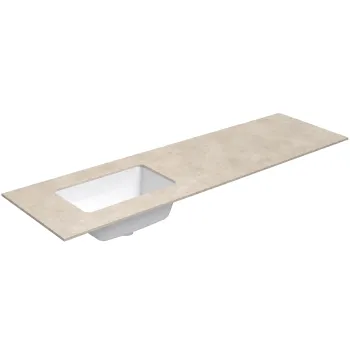 Darba virsma ar izlietni Kame Universal HPL 160cm Kreisā ar Easy Clean sifonu Earth stone