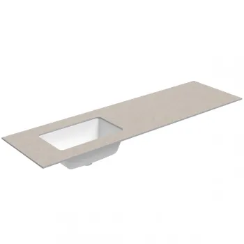 Darba virsma ar izlietni Kame Universal HPL 160cm Kreisā ar Easy Clean sifonu Sand stone