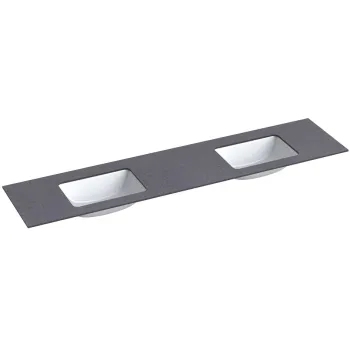 Darba virsma ar izlietni Kame Universal HPL 200cm Dubulta ar Easy Clean sifonu (2gab) Black moon