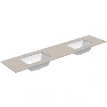 Darba virsma ar izlietni Kame Universal HPL 200cm Dubulta ar Easy Clean sifonu (2gab) Sand stone