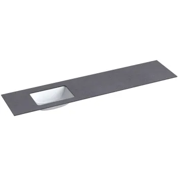 Darba virsma ar izlietni Kame Universal HPL 200cm Kreisā ar Easy Clean sifonu Black moon