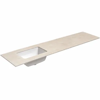 Darba virsma ar izlietni Kame Universal HPL 200cm Kreisā ar Easy Clean sifonu Earth stone