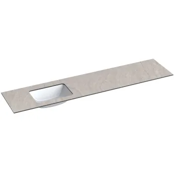 Darba virsma ar izlietni Kame Universal HPL 200cm Kreisā ar Easy Clean sifonu Grey moon