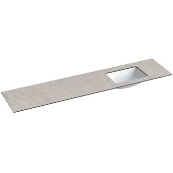 Darba virsma ar izlietni Kame Universal HPL 200cm Labā ar Easy Clean sifonu Grey moon