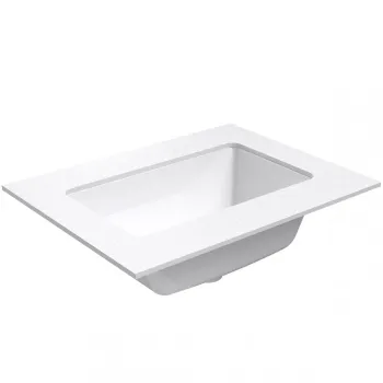 Darba virsma ar izlietni Kame Universal HPL 60cm ar Easy Clean sifonu Balta Matēta