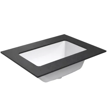 Darba virsma ar izlietni Kame Universal HPL 60cm ar Easy Clean sifonu Black lava