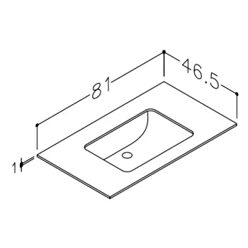 Darba virsma ar izlietni Kame Universal HPL 80cm ar Easy Clean sifonu Balta Matēta
