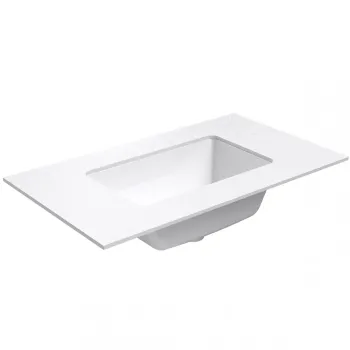 Darba virsma ar izlietni Kame Universal HPL 80cm ar Easy Clean sifonu Balta Matēta