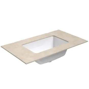 Darba virsma ar izlietni Kame Universal HPL 80cm ar Easy Clean sifonu Earth stone