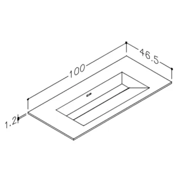 Mēbeļu izlietne Kame Corian 100 (bez atveres maisītājam) Balts Matēts CN1014618-BS