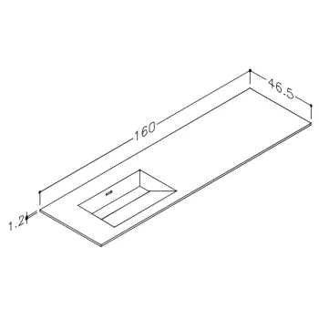 Mēbeļu izlietne Kame Corian 160 (bez atveres maisītājam) kreisā Balts Matēts CN1614618-L-BS