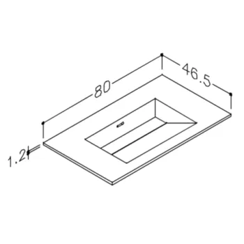 Mēbeļu izlietne Kame Corian 80 (bez atveres maisītājam) Balts Matēts CN814618-BS