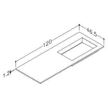 Mēbeļu izlietne Kame Corian N 120 (bez atveres maisītājam) labā Balts Matēts CN1202465-R-BS