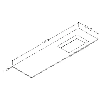 Mēbeļu izlietne Kame Corian N 160 (bez atveres maisītājam) labā Balts Matēts CN1600465-R-BS