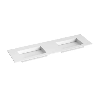 Mēbeļu izlietne Kame Corian N 160 dubultā (bez atveres maisītājam) Balts Matēts CN1600465-D-BS
