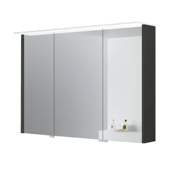 Spoguļskapītis Kame Loft 100 ar 2 spoguļdurvīm, LED gaismu un sensoru Anthracite Grey MC3DML/100-70/D27-LFT