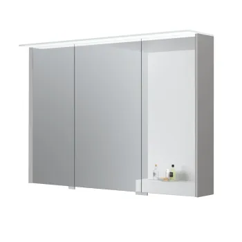 Spoguļskapītis Kame Loft 100 ar 3 spoguļdurvīm, LED gaismu un sensoru Pearl Grey MC3DML/100-70/D37-LFT