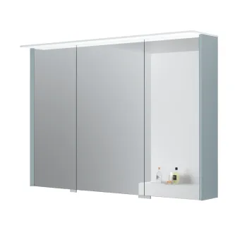 Spoguļskapītis Kame Loft 100 ar 3 spoguļdurvīm, LED gaismu un sensoru Stone Blue MC3DML/100-70/D35-LFT