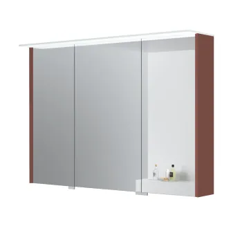 Spoguļskapītis Kame Loft 100 ar 3 spoguļdurvīm, LED gaismu un sensoru Terracotta MC3DML/100-70/D23-LFT