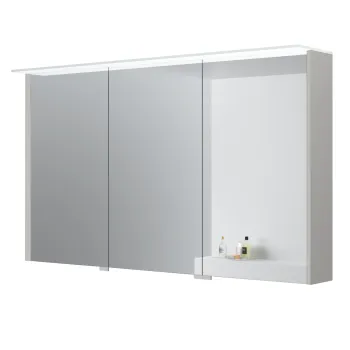 Spoguļskapītis Kame Loft 120 ar 3 spoguļdurvīm, LED gaismu un sensoru Pearl Grey MC3DML/120-70/D37-LFT