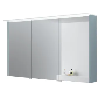 Spoguļskapītis Kame Loft 120 ar 3 spoguļdurvīm, LED gaismu un sensoru Stone Blue MC3DML/120-70/D35-LFT