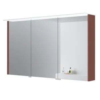Spoguļskapītis Kame Loft 120 ar 3 spoguļdurvīm, LED gaismu un sensoru Terracotta MC3DML/120-70/D23-LFT