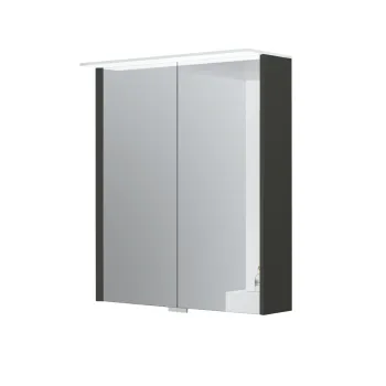 Spoguļskapītis Kame Loft 60 ar 2 spoguļdurvīm, LED gaismu un sensoru Anthracite Grey MC3DML/60-70/D27-LFT