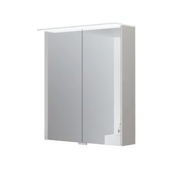 Spoguļskapītis Kame Loft 60 ar 2 spoguļdurvīm, LED gaismu un sensoru Pearl Grey MC3DML/60-70/D37-LFT