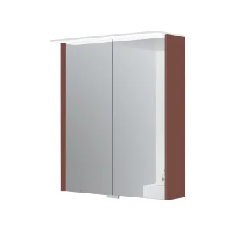 Spoguļskapītis Kame Loft 60 ar 2 spoguļdurvīm, LED gaismu un sensoru Terracotta MC3DML/60-70/D23-LFT