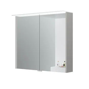 Spoguļskapītis Kame Loft 80 ar 2 spoguļdurvīm, LED gaismu un sensoru Pearl Grey MC3DML/80-70/D37-LFT
