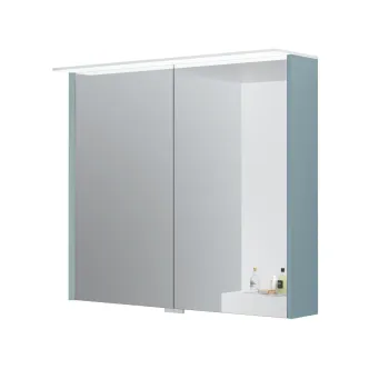Spoguļskapītis Kame Loft 80 ar 2 spoguļdurvīm, LED gaismu un sensoru Stone Blue MC3DML/80-70/D35-LFT