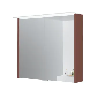 Spoguļskapītis Kame Loft 80 ar 2 spoguļdurvīm, LED gaismu un sensoru Terracotta MC3DML/80-70/D23-LFT