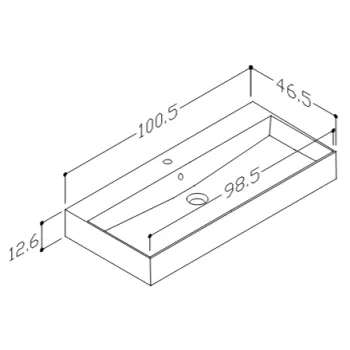 Vannas istabas izlietne Kame Slim square 100cm Ceramic Balts Matēts SS1000460MW