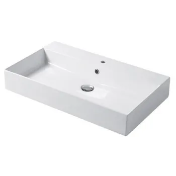 Vannas istabas izlietne Kame Slim square 80cm Ceramic Balts Matēts SS800460MW