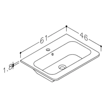 Vannas istabas izlietne Kame Soft 60cm Ceramic Balts SR614618
