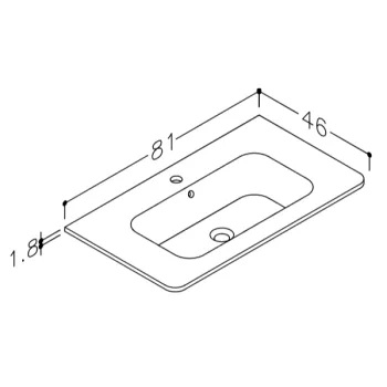 Vannas istabas izlietne Kame Soft 80cm Ceramic Balts SR814618