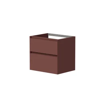 Vannas istabas skapītis Kame Loft 60cm 2 atvilknes, Zem virsmas, Bez izlietnes, Terracotta BUC/6-3DR/D23-LFT