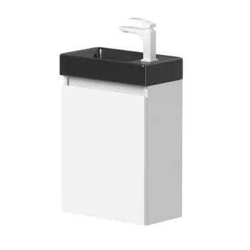 Vannas istabas skapītis Kame Mini 40cm Kreisais, bez izlietnes, Balts Matēts BU/40x22-L/D02-MN