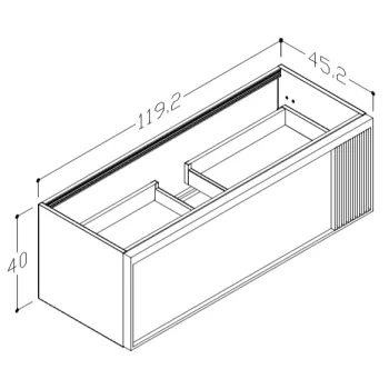 Vannas istabas skapītis Kame Sole 120cm 2 atvilknes, bez izlietnes, Smoked oak BU/12-3DR/N08-GR-SOL