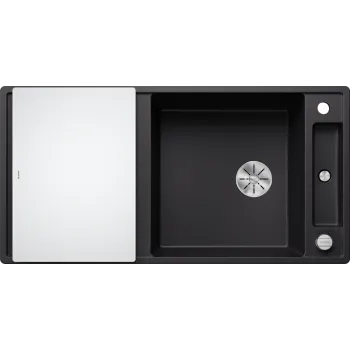 Virtuves izlietne Blanco Axia III XL 6 izlietne, 100x51 cm, ar stikla virtuves dēli, InFino, melna 525857