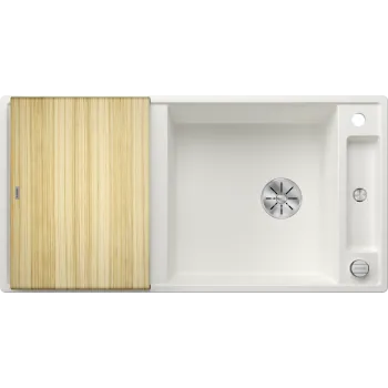 Virtuves izlietne Blanco Axia III XL 6 Silgranīta, 100x51 cm, ar oša virtuves dēli, InFino, balta 523504